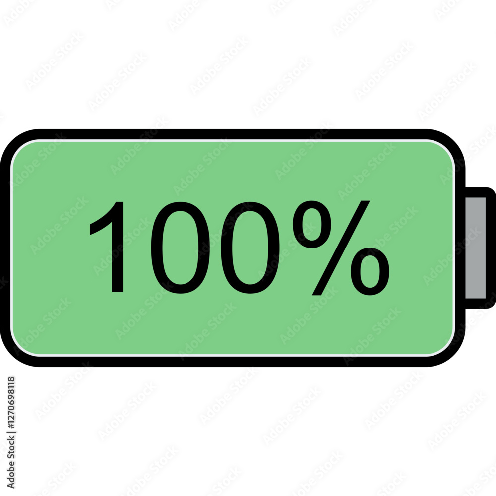 Unique Full Battery Vector Icon Unique Full Battery Vector Icon