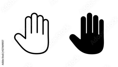 Hand icon vector. hand sign and symbol. palm
