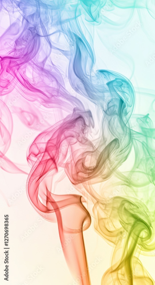 Fototapeta premium Vibrant colorful smoke swirls: abstract ethereal movement in rainbow hues