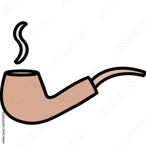 Unique Lit Smoking Pipe Vector Icon