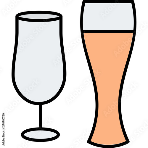 Unique Beer Glasses Vector Icon
