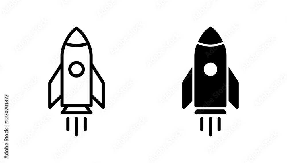 Rocket icon vector. Startup sign and symbol. rocket launcher icon Rocket icon vector. Startup sign and symbol. rocket launcher icon