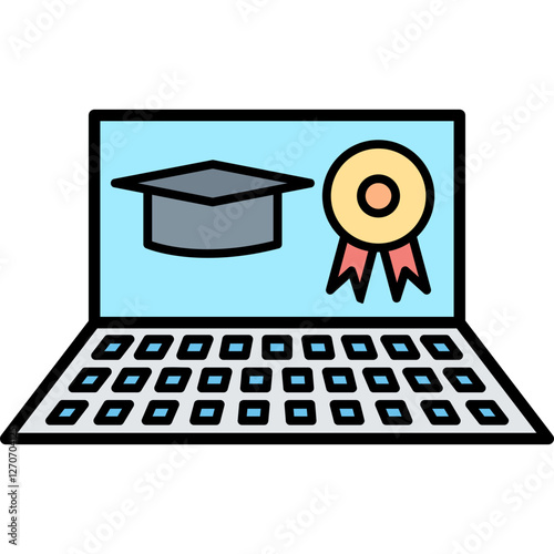 Unique Online Degree Vector Icon