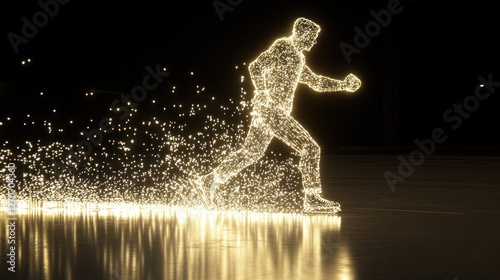 Glowing Ice Skater: A Nighttime Motion Blur