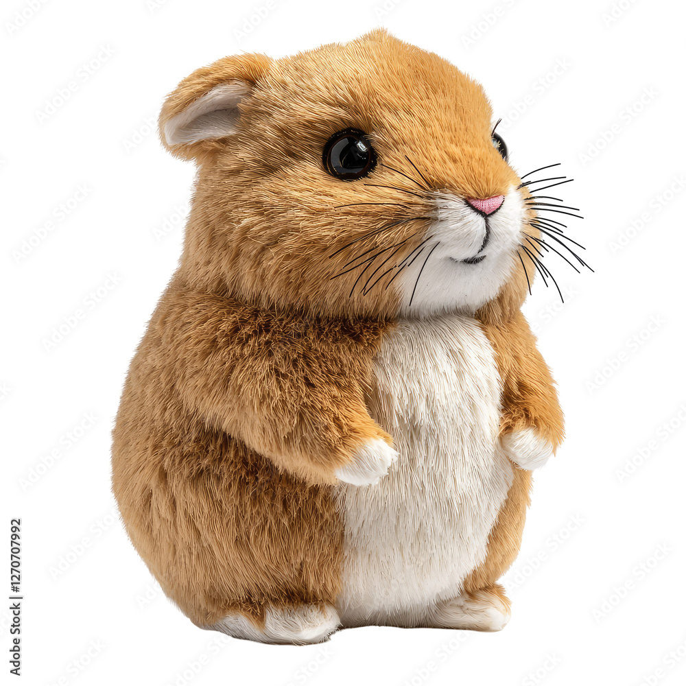 Adorable Soft Toy Hamster in a Side View with Realistic Fur and Expression, Perfect for Collectors and Gifts Adorable Soft Toy Hamster in a Side View with Realistic Fur and Expression, Perfect for Collectors and Gifts