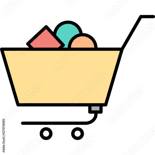 Unique Shopping Cart II Vector Icon