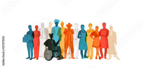 People of different professions together.