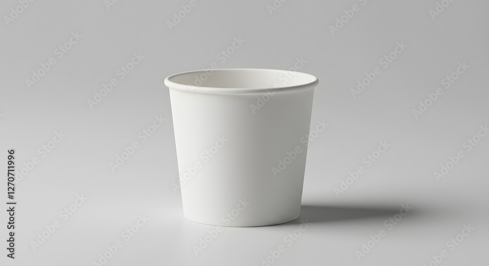 Clean white 2 oz paper cup studio light product display mockup minimalist style Clean white 2 oz paper cup studio light product display mockup minimalist style