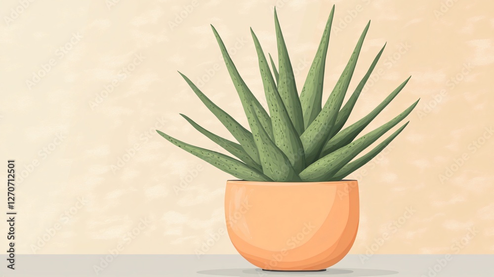 Stylish Indoor Potted Aloe Succulent Plant in Vase