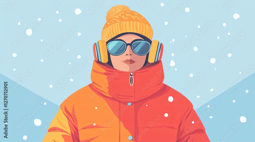 Winter Clothing Vector Illustration with Earmuffs for Ads