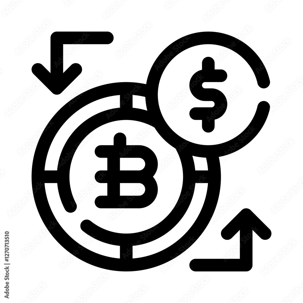 Cryptocurrency Transaction line icon Cryptocurrency Transaction line icon