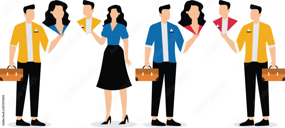 Human Resource Management, Marketing Target Audience Groups, Holding Employee Headshots Human Resource Management, Marketing Target Audience Groups, Holding Employee Headshots