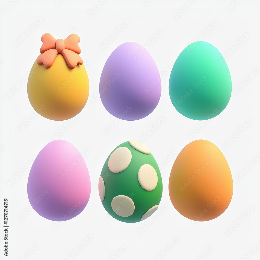 Colorful Easter eggs in various pastel shades and designs, perfect for spring celebrations Colorful Easter eggs in various pastel shades and designs, perfect for spring celebrations