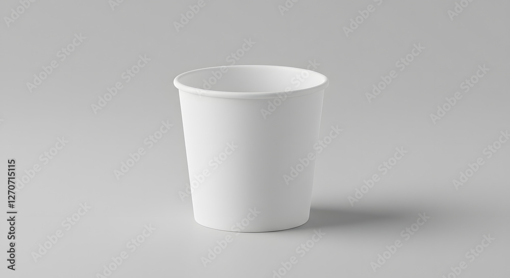 Clean white 2 oz paper cup studio light product display mockup minimalist style Clean white 2 oz paper cup studio light product display mockup minimalist style
