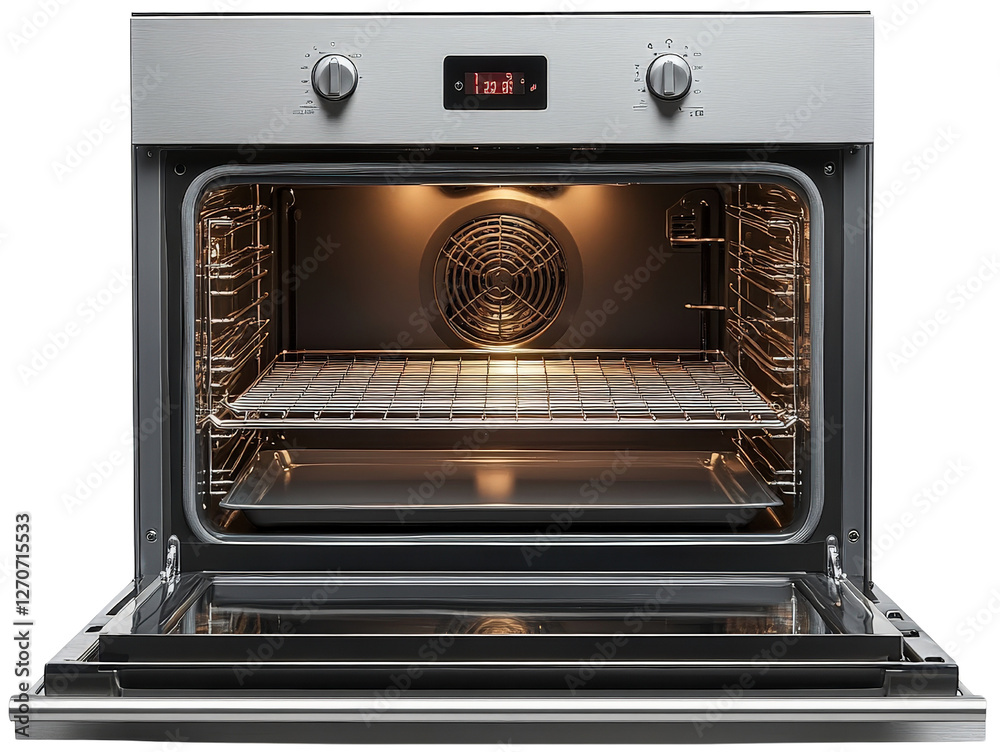 Obraz premium Modern oven design, white isolate background