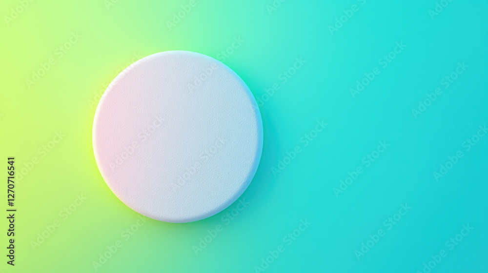 Tropical Leaf-Inspired Gradient with Soft Plant Hues. Round white object on gradient background Tropical Leaf-Inspired Gradient with Soft Plant Hues. Round white object on gradient background