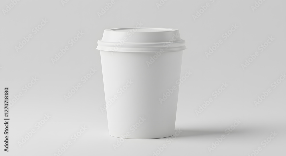 Clean white paper 2 oz cup with lid studio lighting mockup presentation Clean white paper 2 oz cup with lid studio lighting mockup presentation