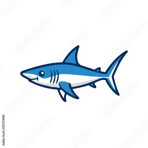 Adorable Cartoon Shark Illustration for Kids Books Websites and Logos