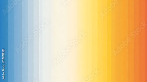Gradient Transition from Cool Blue to Warm Orange Spectrum with Vertical Bands Abstraction