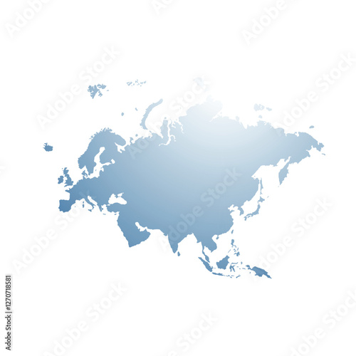 Map of Eurasia, sign silhouette. World Map Globe. Vector Illustration isolated on transparent background. Europe and Asia continent.