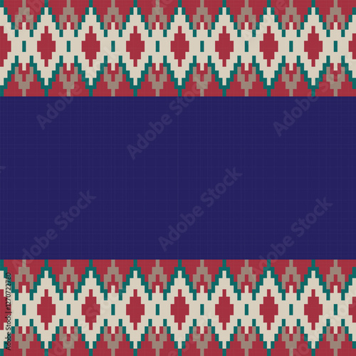 Blue Argyle Fair Isle Seamless Pattern Design