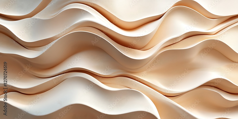 Obraz premium Abstract waves, soft beige, design background, modern pattern, versatile use