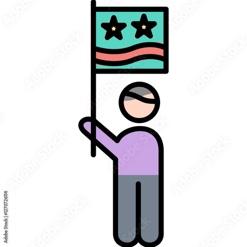 Raising Flag Icon