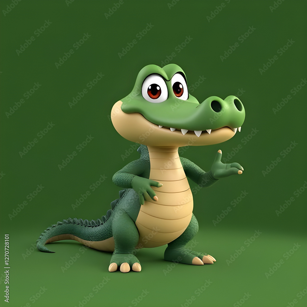 Fototapeta premium Happy Cartoon Crocodile