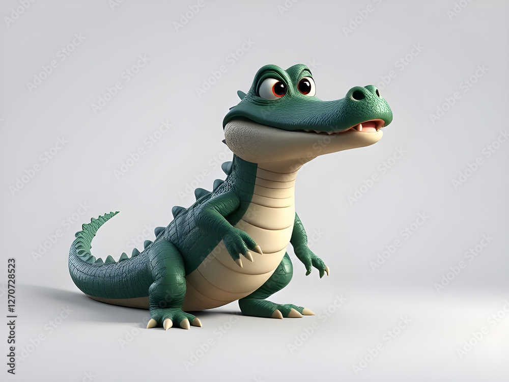 Fototapeta premium Happy Cartoon Crocodile