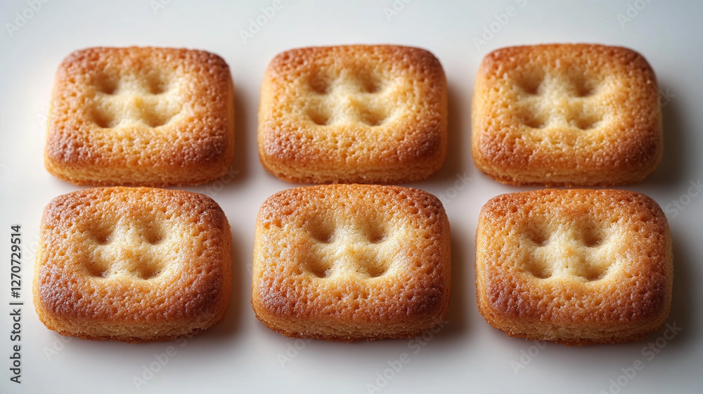 Cookies on a white background. Crackers on white background. Square cracker, round cracker. Cookies on a white background. Crackers on white background. Square cracker, round cracker.