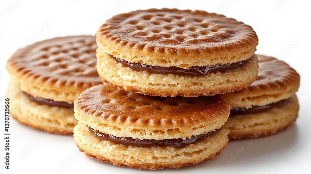 Cookies on a white background. Crackers on white background. Square cracker, round cracker. Cookies on a white background. Crackers on white background. Square cracker, round cracker.
