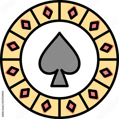 Spade Chip Vector Icon