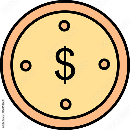 Dollar Coin Vector Icon