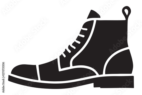 Leather Work Boot Silhouette Icon Vector Fashion Footwear Design