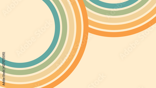 Abstract background of rainbow groovy Wavy Line design in 1970s Hippie Retro style. Vector pattern ready to use for cloth, textile, wrap and other.