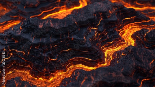 Realistic seamless earth ripple patterns, warm glowing highlights on a textured ground.