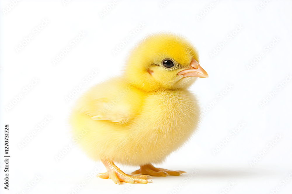 Adorable Yellow Baby Chick Isolated on White Background – Perfect for Easter and Spring Themes Adorable Yellow Baby Chick Isolated on White Background – Perfect for Easter and Spring Themes