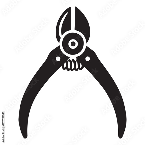 Silhouette of a Black Pruning Shears Vector Illustration Tool