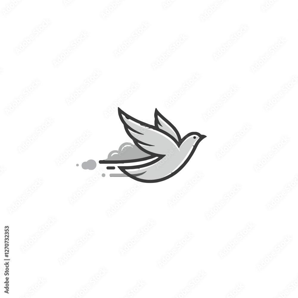 Fototapeta premium Stylized Illustration of Bird in Flight Symbolizing Freedom and Speed