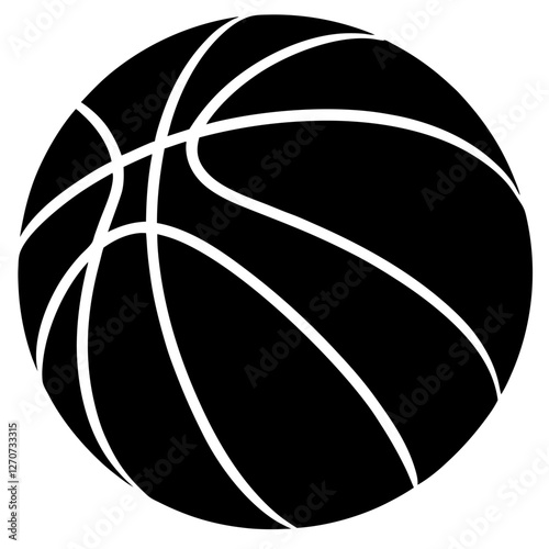 A Classic Black and White Basketball Graphic Illustration