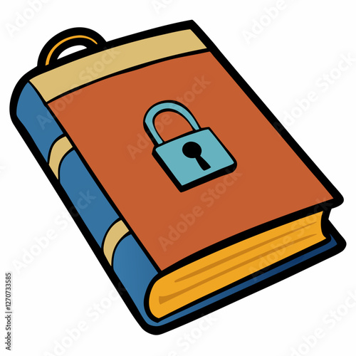 Locked Book Diary Secret Journal Important Information Secure Data Password Protection Private Confidential Safeguarded