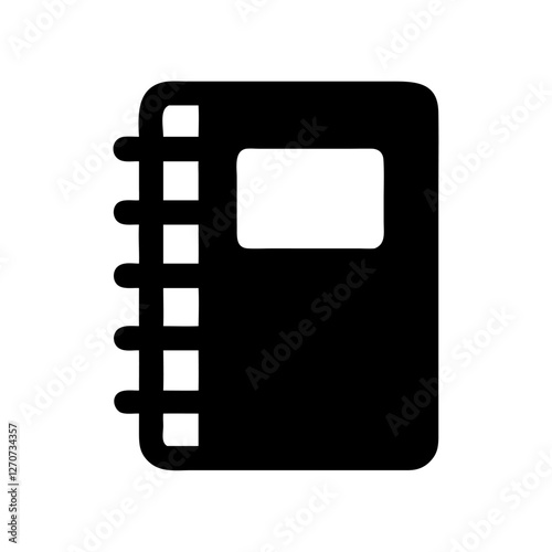 Spiral Notebook Icon Black and White Simple Design Illustration