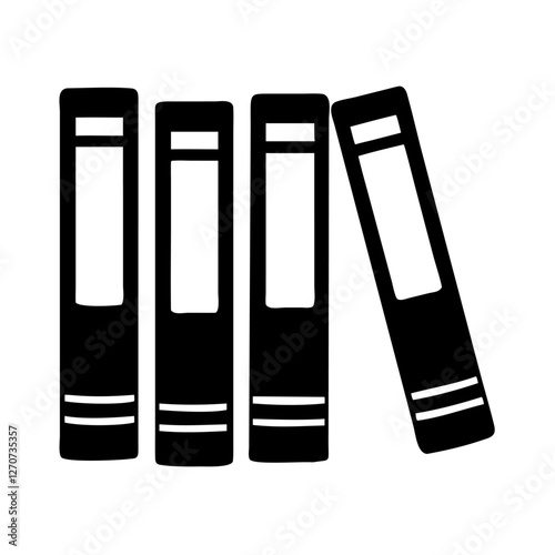A Simple Illustration of Four Black Binders Stacked Together