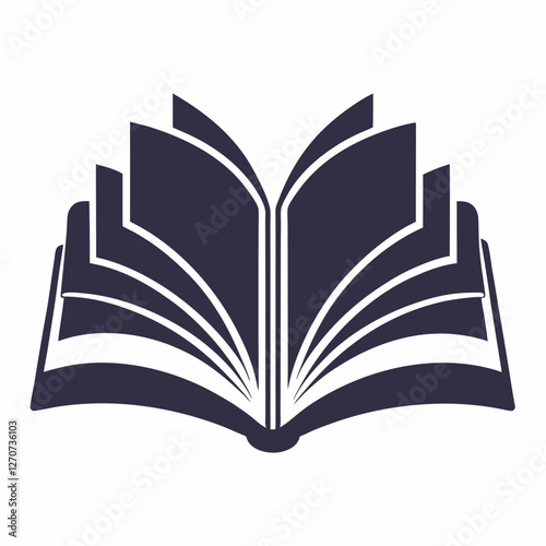 Abstract Open Book Icon Design Graphic Illustration Image