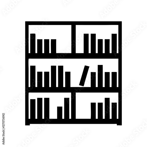 A Black and White Image of a Bookshelf with Many Books