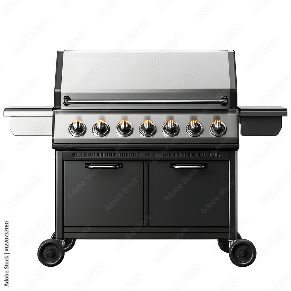 Stainless Steel BBQ Grill with Gas Burners for Outdoor Cooking and Barbecue Stainless Steel BBQ Grill with Gas Burners for Outdoor Cooking and Barbecue