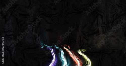 Colorful abstract texture created with Gradient flow and 3D structure imitate the movement of liquid or wind. Vibrant colors, volumetric waves and digital noise create a sense of depth and dynamics. I