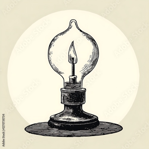 Vintage drawing of a stylized lamp