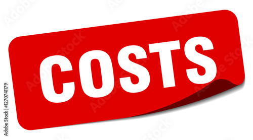 costs sticker. costs label