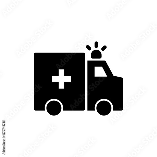 Ambulance icon vector illustration. ambulance truck sign and symbol. ambulance car